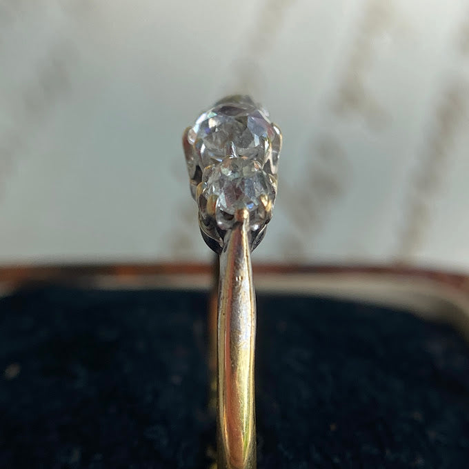 18ct White Gold Old Cut Diamond Five Stone