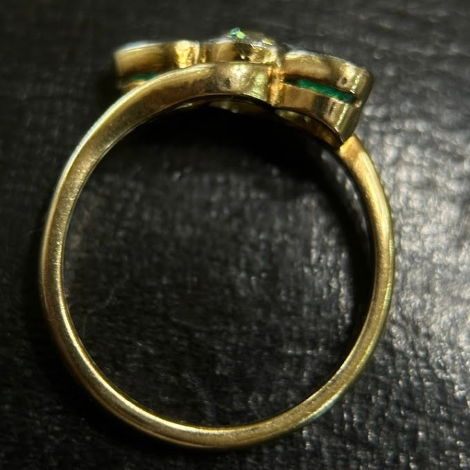 Edwardian 18ct Emerald Diamond Trilogy